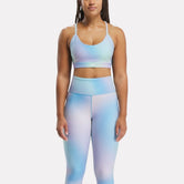 Sujetador deportivo Reebok Lux estampado con tiras